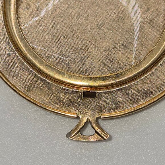 VTG AVON Compact Locket Cross Stitch Needlepoint Floral Roses Tapestry Pendent - Picture 5 of 12